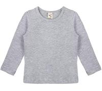 Lilax Baby Girls' Basic Long Sleeve Round Neck T-Shirt, Gray, 12-18 Months
