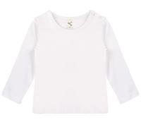 Lilax Baby Girls' Basic Long Sleeve Round Neck T-Shirt - Off-White - 6-9 Months