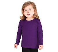 Lilax Baby Girls' Basic Long Sleeve Round Neck T-Shirt - Purple - 12-18 Months
