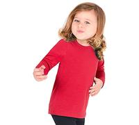 Lilax Baby Girls' Basic Long Sleeve Round Neck T-Shirt, Red, 6-9 Months