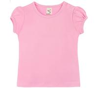 Lilax Baby Girls' Basic T-Shirt Short Sleeve Crewneck Tee 18-24 Months, Pink