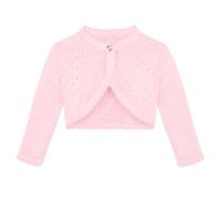Lilax Baby Girls' Knit Long Sleeve One Button Closure Bolero Shrug - Pink - 3-6 Months