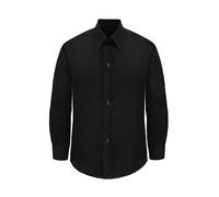 Lilax Boys' Button Down Shirt Solid Long Sleeve Dress Shirt (Black,8)