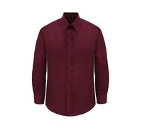 Lilax Boys' Button Down Shirt Solid Long Sleeve Dress Shirt (Burgundy,5)