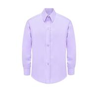 Lilax Boys' Button Down Shirt Solid Long Sleeve Dress Shirt (Lilac,8)