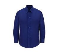 Lilax Boys' Button Down Shirt Solid Long Sleeve Dress Shirt (Royal Blue,3T)
