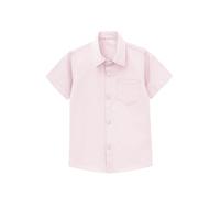 Lilax Boys' Button Down Shirt Solid Short Sleeve Classic Solid Oxford Dress Shirt (Pink, 16 Years)