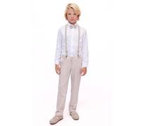 Lilax Boys Formal Slim Fit Boy Pant Set of 4 Pcs, Gentleman Wedding Outfits, Formal Dress Set (Beige,5T)