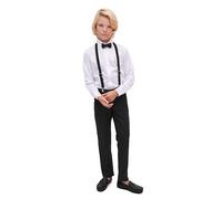 Lilax Boys Formal Slim Fit Boy Pant Set of 4 Pcs, Gentleman Wedding Outfits, Formal Dress Set (Black,6)