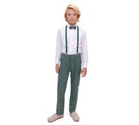 Lilax Boys Formal Slim Fit Boy Pant Set of 4 Pcs, Gentleman Wedding Outfits, Formal Dress Set (Green,4T)