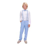 Lilax Boys Formal Slim Fit Boy Pant Set of 4 Pcs, Gentleman Wedding Outfits, Formal Dress Set (Light Blue,2T)
