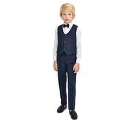 Lilax Boys Formal Suit 4 Piece Vest, Pants and Tie Dresswear Suit Set (11 Years, Navy)