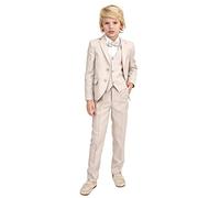 Lilax Boys Formal Suit 5 Piece Outfit Dresswear Suit Set 14 Years Beige