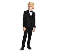 Lilax Boys Formal Suit 5 Piece Outfit Dresswear Suit Set (9 Years, Black)