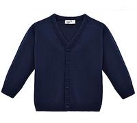 Lilax Boys V-Neck Cardigan, Toddler & Youth Button Closure Cardigan Sweater (4 Years, Navy)