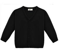 Lilax Boys V-Neck Cardigan, Toddler & Youth Button Closure Cardigan Sweater (5 Years, Black)