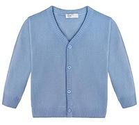 Lilax Boys V-Neck Cardigan, Toddler & Youth Button Closure Cardigan Sweater (6 Years, Indigo Blue)