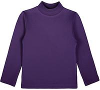 Lilax Girls' Basic Long Sleeve Mock Turtleneck Cotton T-Shirt 7 Purple
