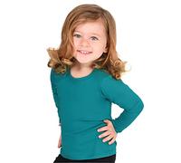 Lilax Girls' Basic Long Sleeve Round Neck Cotton T-Shirt 12 Green