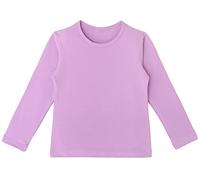 Lilax Girls' Basic Long Sleeve Round Neck Cotton T-Shirt 5 Lavender