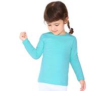 Lilax Girls' Basic Long Sleeve Round Neck Cotton T-Shirt 7 Turquoise