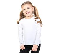 Lilax Girls' Basic Long Sleeve Round Neck Cotton T-Shirt 8 White