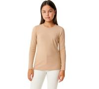 Lilax Girls' Basic Long Sleeve Round Neck Cotton T-Shirt (Beige, 10 Years)