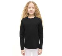 Lilax Girls' Basic Long Sleeve Round Neck Cotton T-Shirt (Black, 4 Years)