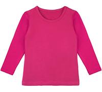 Lilax Girls' Basic Long Sleeve Round Neck Cotton T-Shirt (Hot Pink, 7 Years)