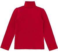 Lilax Girls' Basic Long Sleeve Turtleneck Cotton T-Shirt 10 Red