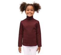 Lilax Girls' Basic Long Sleeve Turtleneck Cotton T-Shirt 12 Burgundy