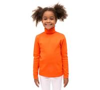 Lilax Girls' Basic Long Sleeve Turtleneck Cotton T-Shirt 12 Orange