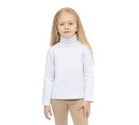 Lilax Girls' Basic Long Sleeve Turtleneck Cotton T-Shirt 4T White