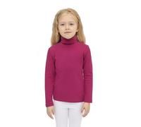 Lilax Girls' Basic Long Sleeve Turtleneck Cotton T-Shirt 5 Hot Pink