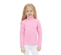 Lilax Girls' Basic Long Sleeve Turtleneck Cotton T-Shirt 9 Pink