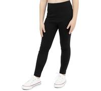 Lilax Girls' Basic Solid Full Length Leggings (Black, 10 Years)