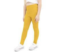 Lilax Girls' Basic Solid Full Length Leggings (Mustard, 2 Years)