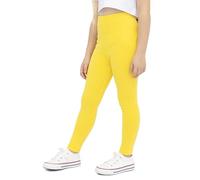 Lilax Girls' Basic Solid Full Length Leggings (Yellow, 8 Years)