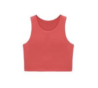 Lilax Girls' Double Lined Sleeveless Basic Crop Tank Top (Coral, 6)