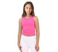 Lilax Girls' Double Lined Sleeveless Basic Crop Tank Top (Fuchsia, 4T)