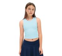 Lilax Girls' Double Lined Sleeveless Basic Crop Tank Top (LightBlue, 12)