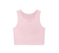 Lilax Girls' Double Lined Sleeveless Basic Crop Tank Top (LightPink, 5T)