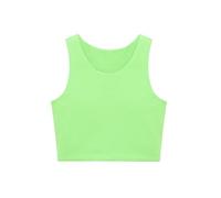 Lilax Girls' Double Lined Sleeveless Basic Crop Tank Top (Limegreen, 14)
