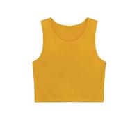 Lilax Girls' Double Lined Sleeveless Basic Crop Tank Top (Mustard, 12)