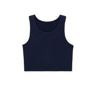 Lilax Girls' Double Lined Sleeveless Basic Crop Tank Top (Navy, 14)