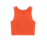 Lilax Girls' Double Lined Sleeveless Basic Crop Tank Top (Orange, 10)