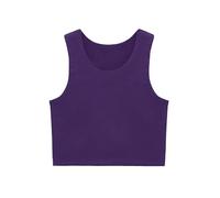 Lilax Girls' Double Lined Sleeveless Basic Crop Tank Top (Purple, 14)