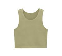 Lilax Girls' Double Lined Sleeveless Basic Crop Tank Top (SageGreen, 10)