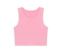 Lilax Girls' Double Lined Sleeveless Basic Crop Tank Top (SugarPink, 14)