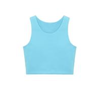 Lilax Girls' Double Lined Sleeveless Basic Crop Tank Top (Turquoise, 14)